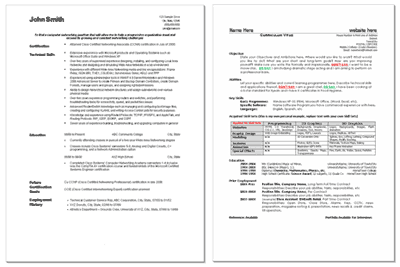 Resume Templates Word on Free Resume   Cv Templates In Ms Word Format