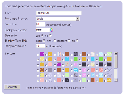 TEXTANIM – animated text generator